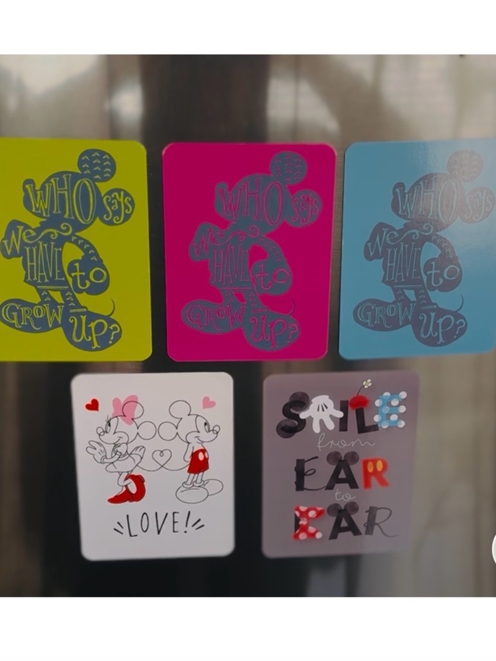 Super Cute Disney Magnets! with various quotes and styles.. (Set of 5)